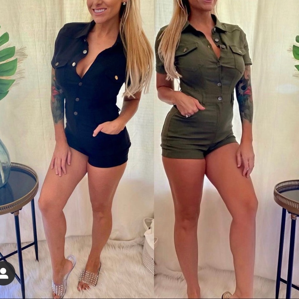 Olive Green Romper (Blāshe)